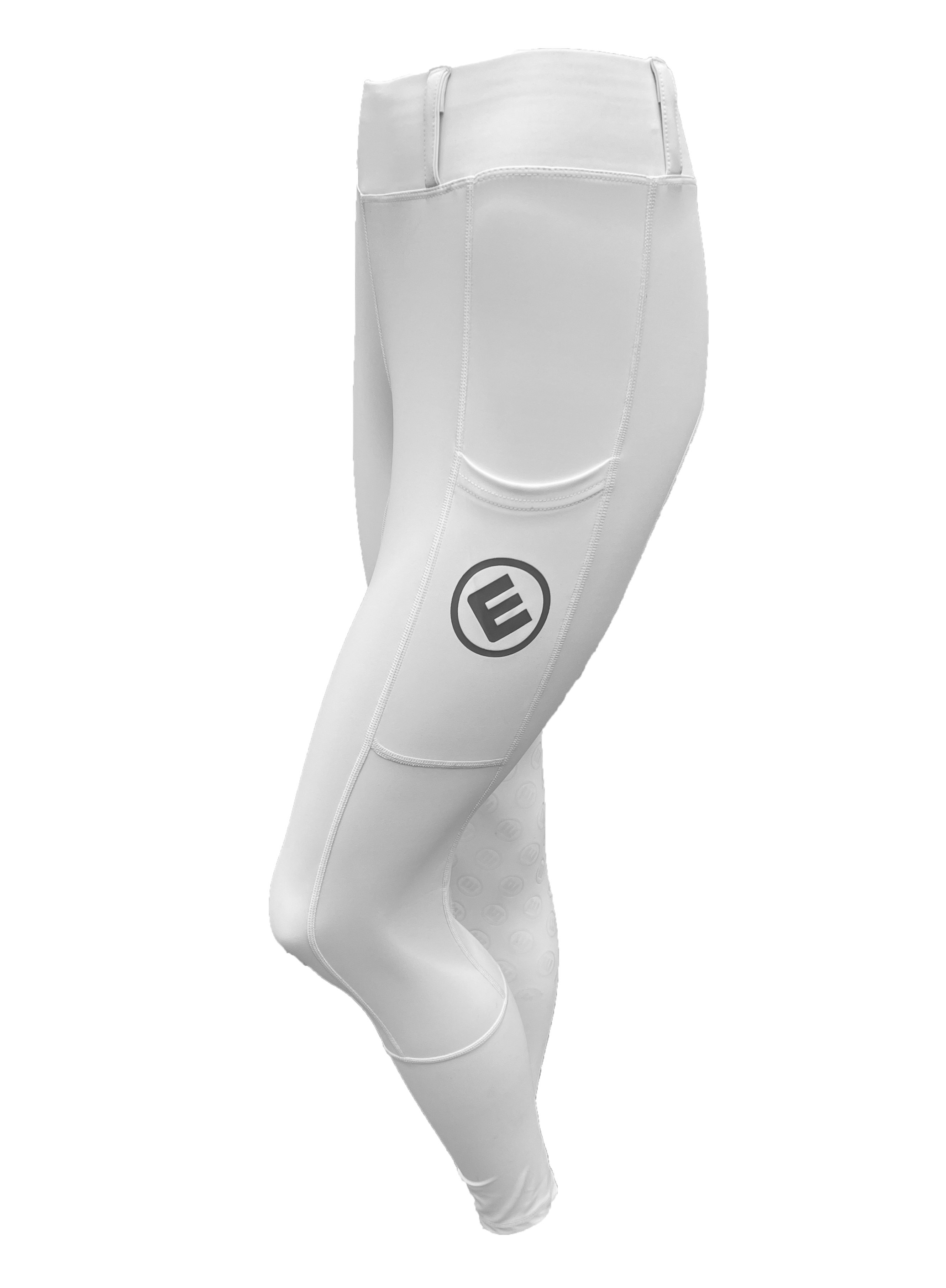 Reitleggings BELLA white (Flauschiger Stoff, Kniegrip)