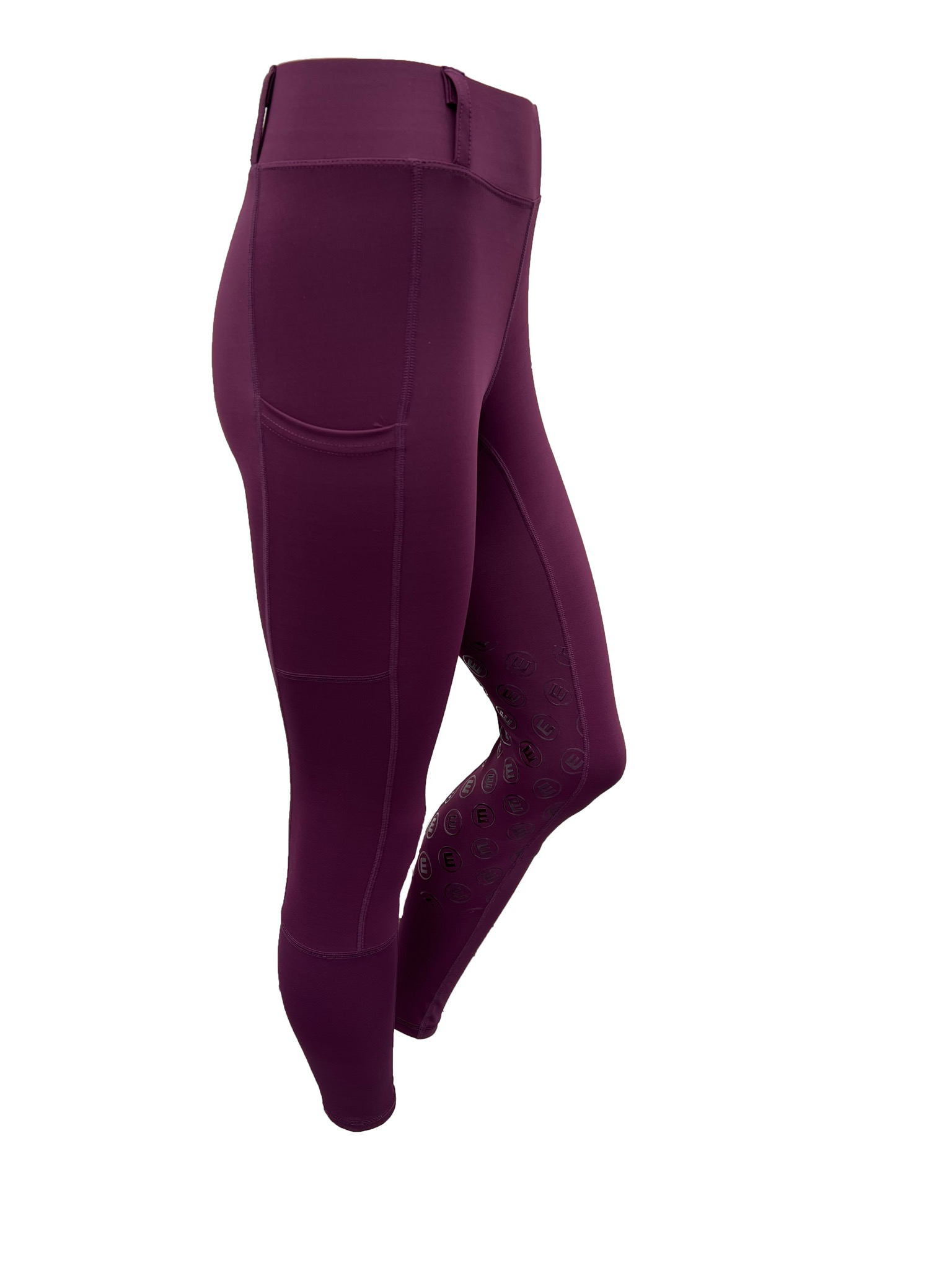 Reitleggings BELLA maroon (Flauschiger Stoff, Kniegrip)