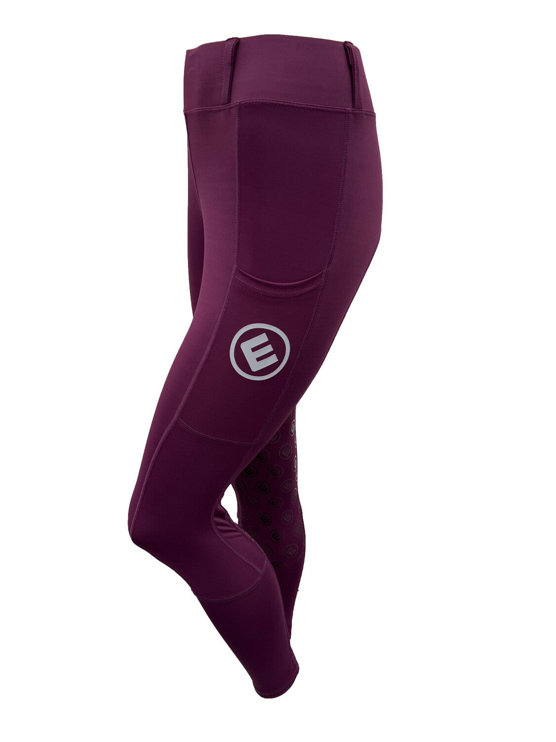 Reitleggings BELLA maroon (Flauschiger Stoff, Kniegrip)