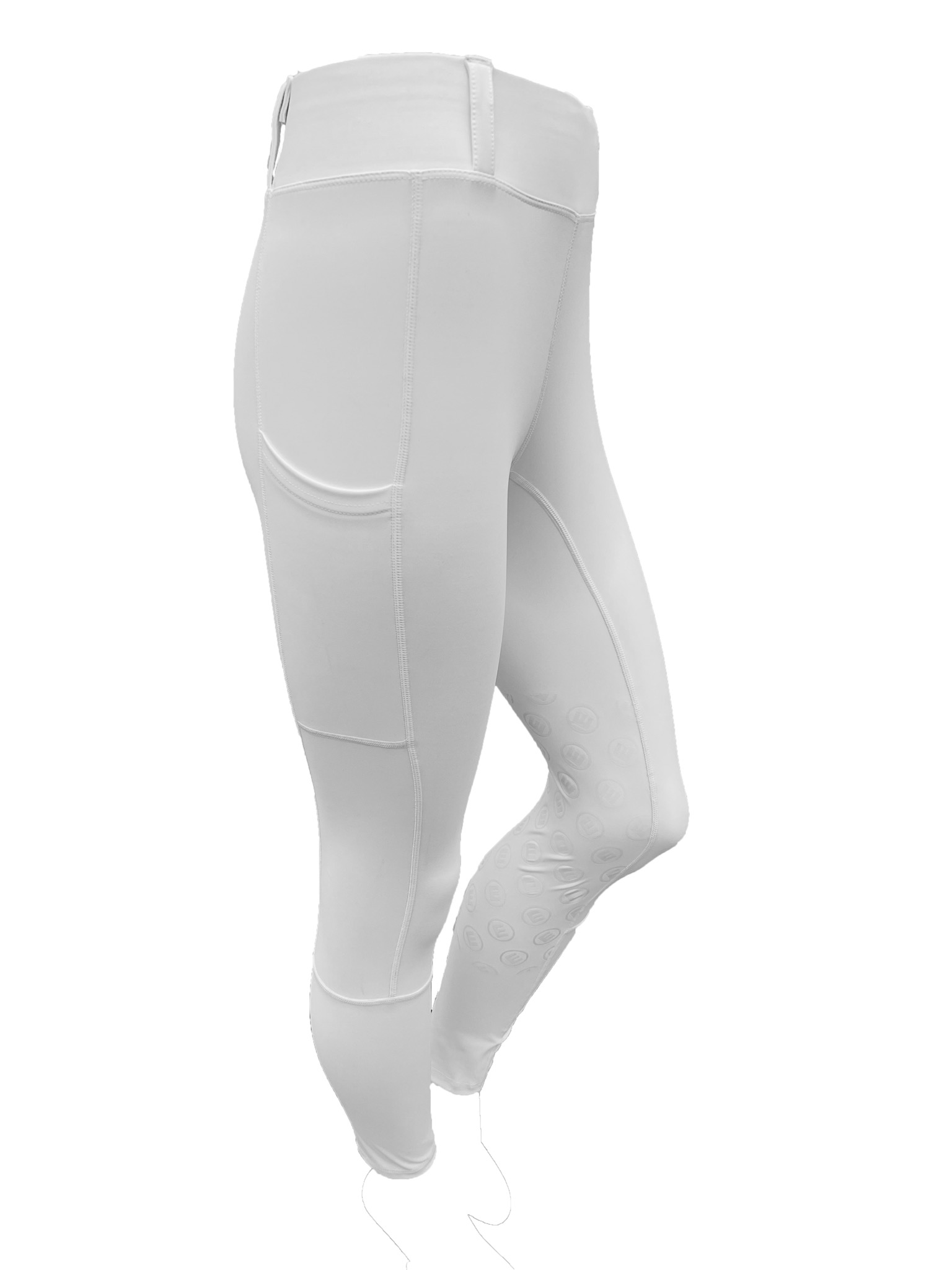 Reitleggings BELLA white (Flauschiger Stoff, Kniegrip)